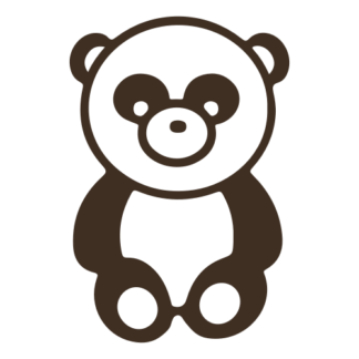 Sitting Big Nose Panda Decal (Brown)